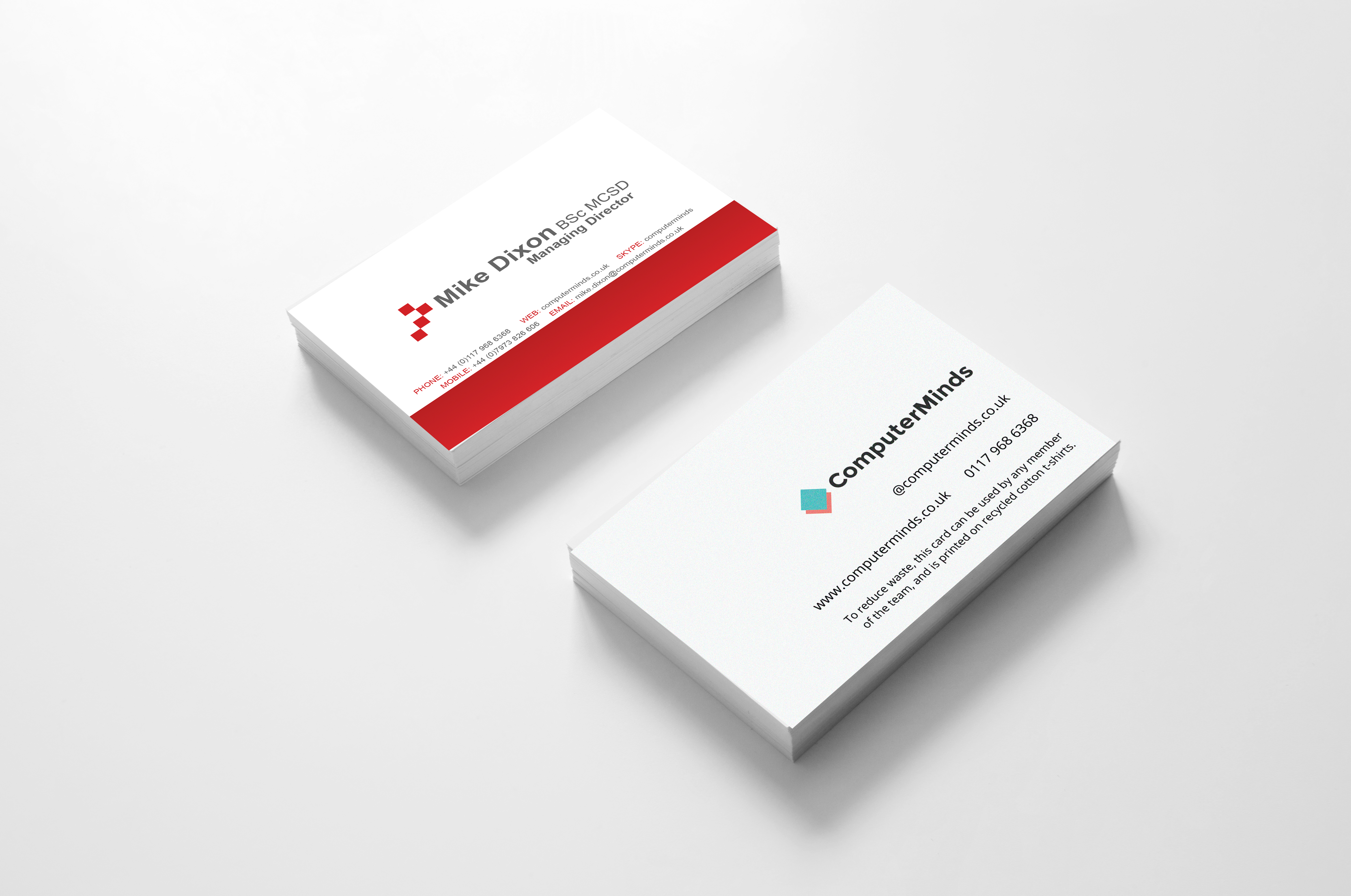Old and new business card designs