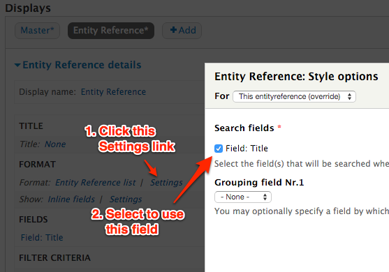 Configure the format settings to use the new field