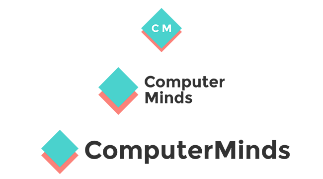 Three different sized CM logos