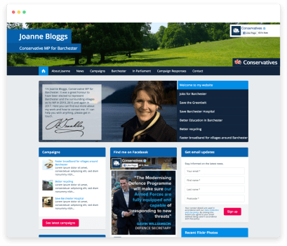 Example of a Bluetree website