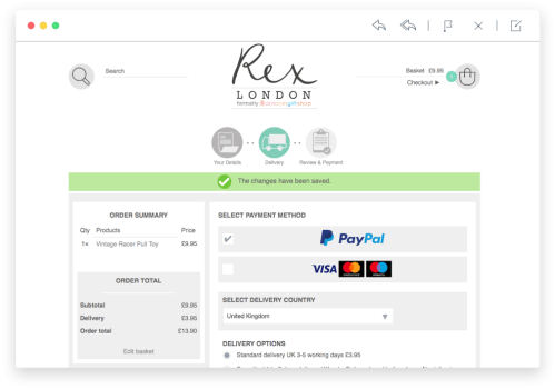 Rex London checkout screenshot