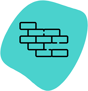 line drawing of some layered bricks.