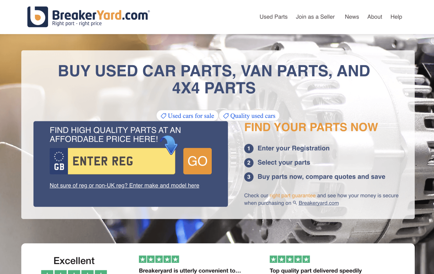 Screenshot - The breakeryard.com homepage