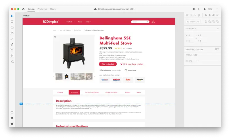 XD design of site