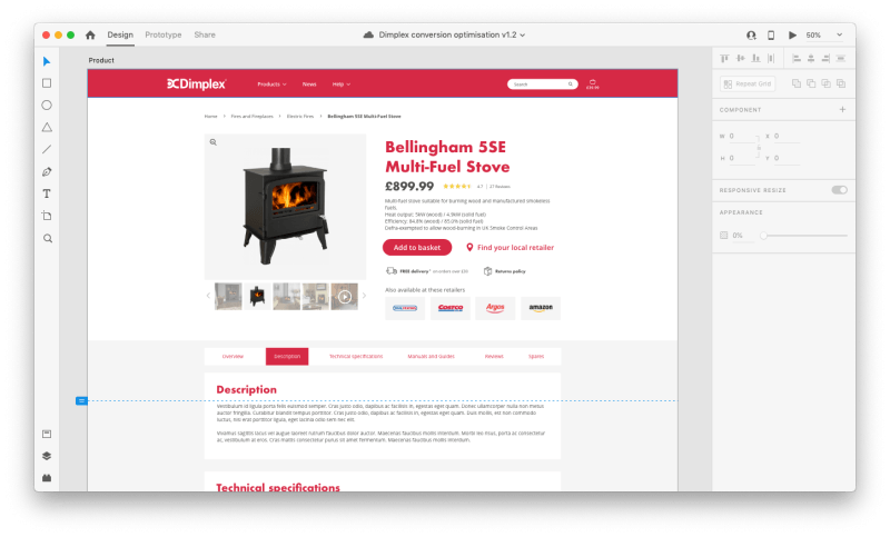 XD design of site