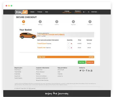 Travall cart page