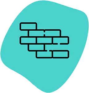 line drawing of some layered bricks.