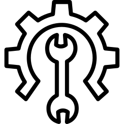 image of a spanner inside a cog.