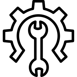 image of a spanner inside a cog.