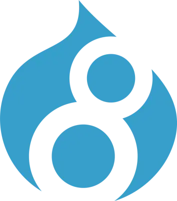 The drupal 8 logo - the number eight cut out of a water droplet