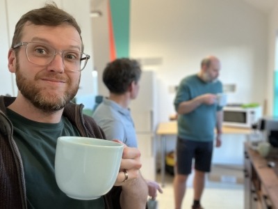 The Coventry team make coffee
