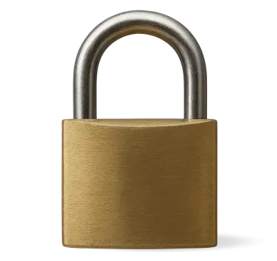 A secured padlock